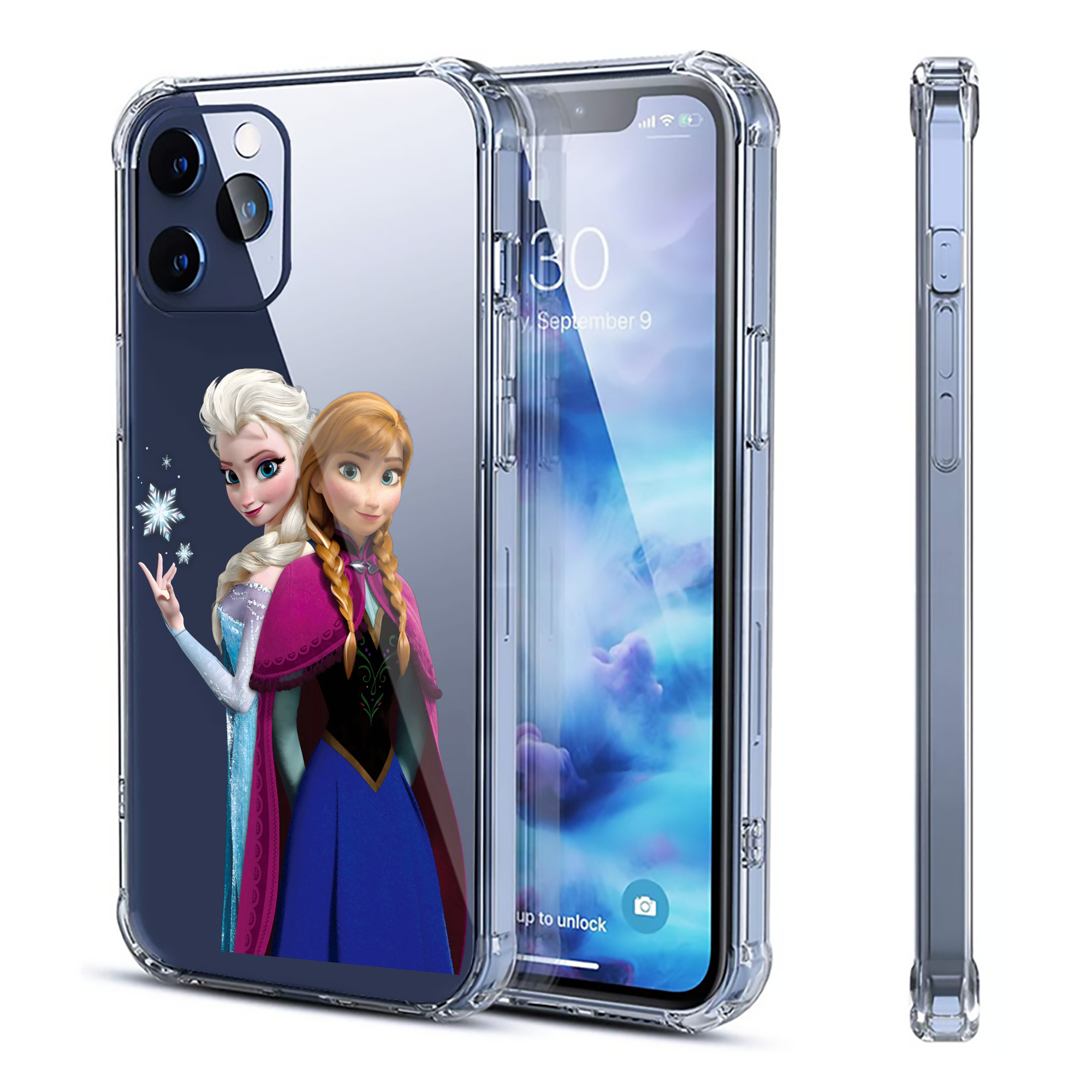 （画像用） アナと雪の女王 アンナ エルサ Frozen Anna Elsa 【iPhone 12シリーズ対応】透明スマホケース（クリアソフトケース）